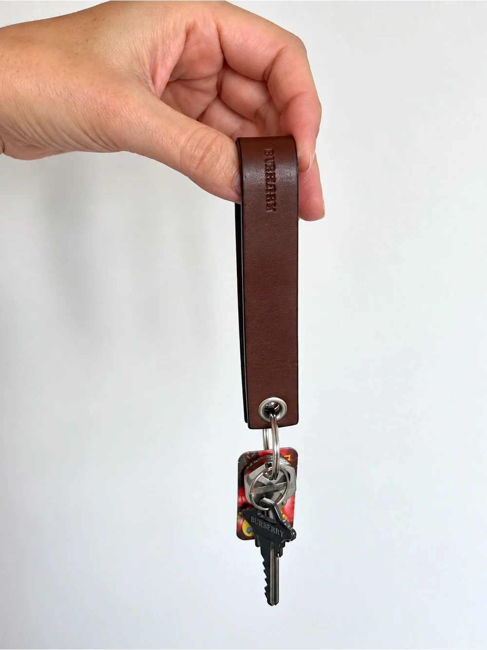 NEW Brunello Cucinelli Brown Leather Key Holder Strap